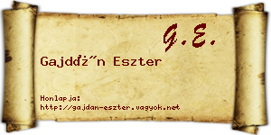 Gajdán Eszter névjegykártya